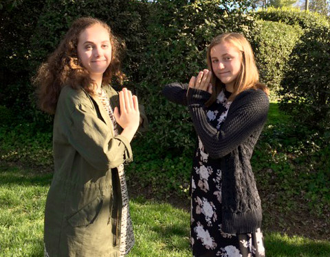 My two granddaughters, Elizabeth and Ellie, share a Namasté greeting. They have always lived this spirit – it is just who they are