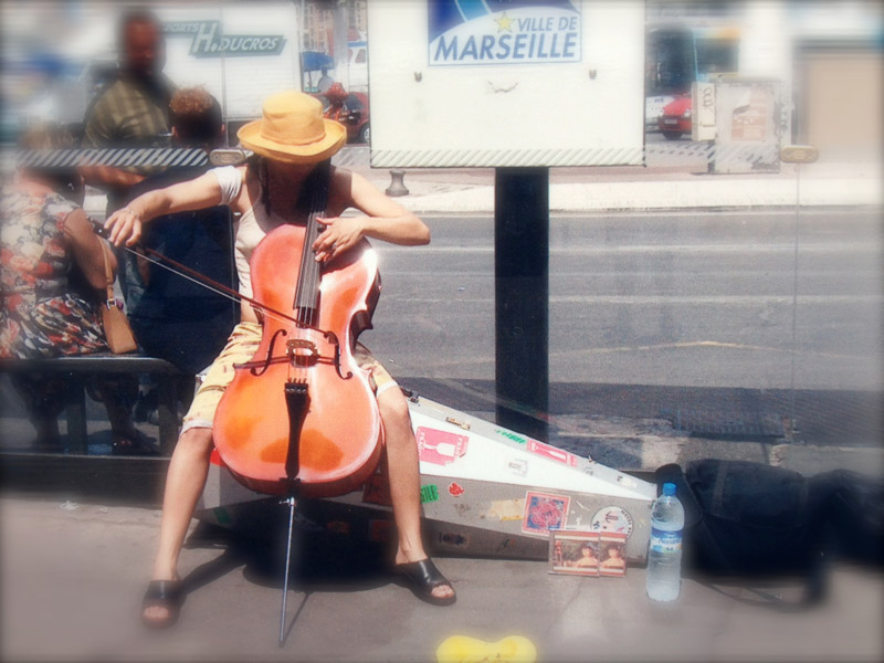 Gretchen’s cello took her to Spain and France.