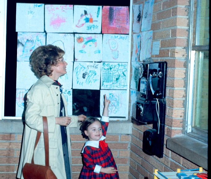 My daughter showing off anti-smoking posters at school. She was always quite persuasive.