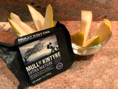 Mull of Kintyre is an extra mature Scottish cheddar. I enjoy it with Oregon Pears.